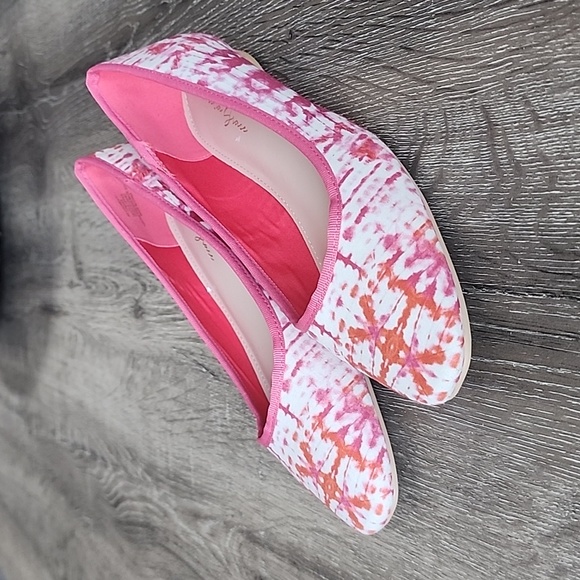 Amelia Grace Loubella Ballet Flats Loafers Hot Pink & Orange Tie Dye Size 11 - Picture 1 of 8